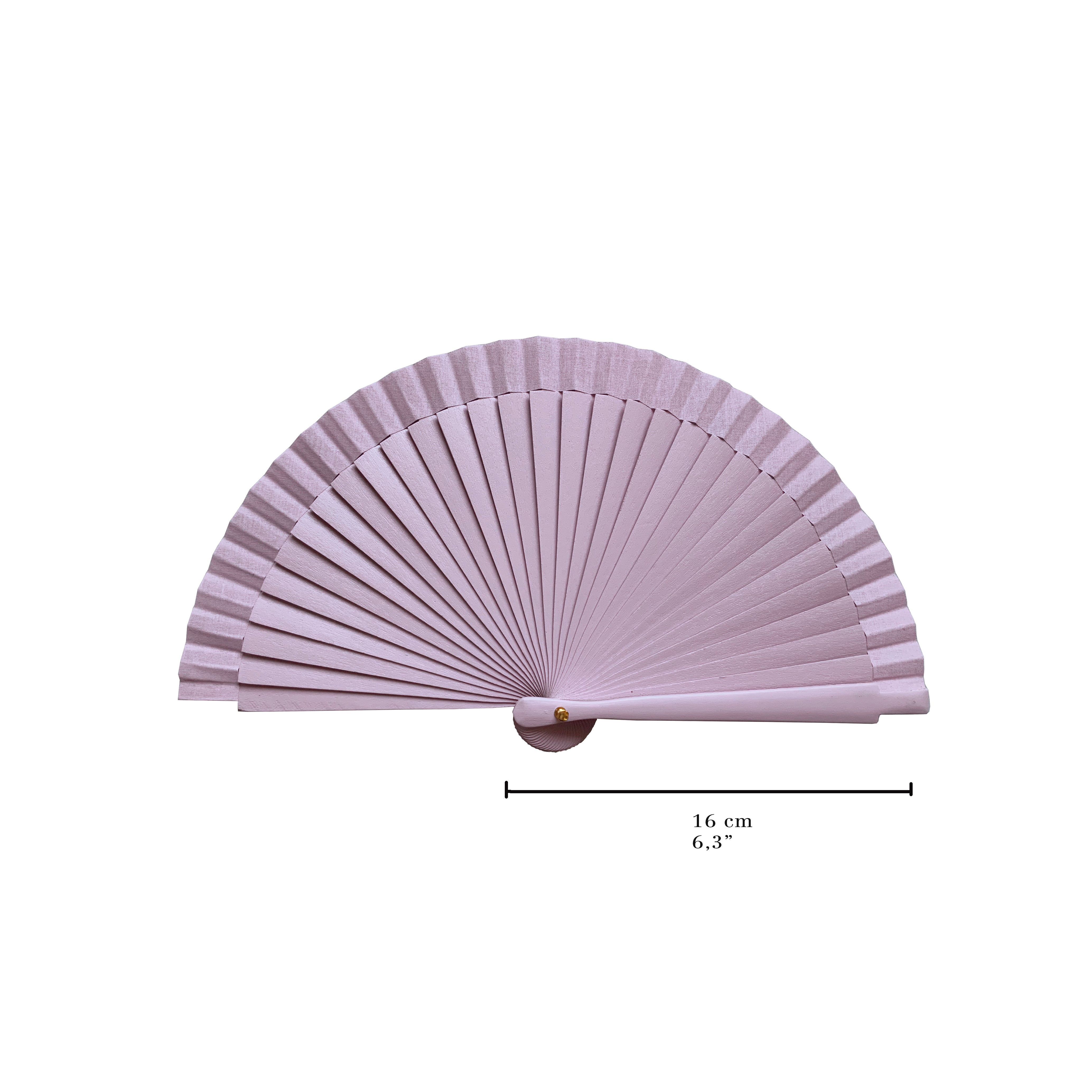 Abanico Clutch malva con funda de piel malva - de Madera y Algodón - Original y Artesanal