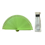 Load image into Gallery viewer, Green Clutch Fan - Wooden and Cotton - Original and Handmade
